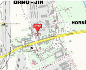Mapa Auto Topra Brno